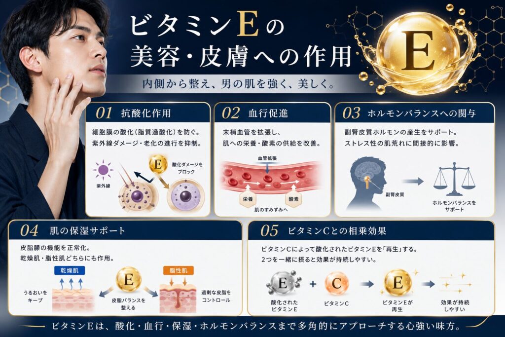 ビタミンEの美容・皮膚への作用