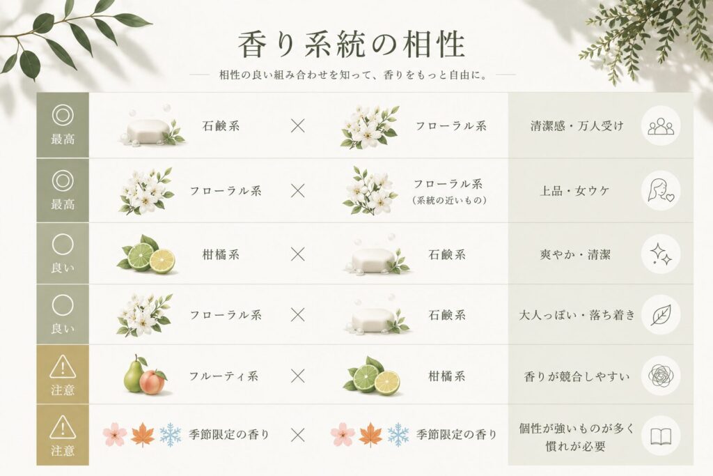 香り系統の相性を知っておく オゥパラディ