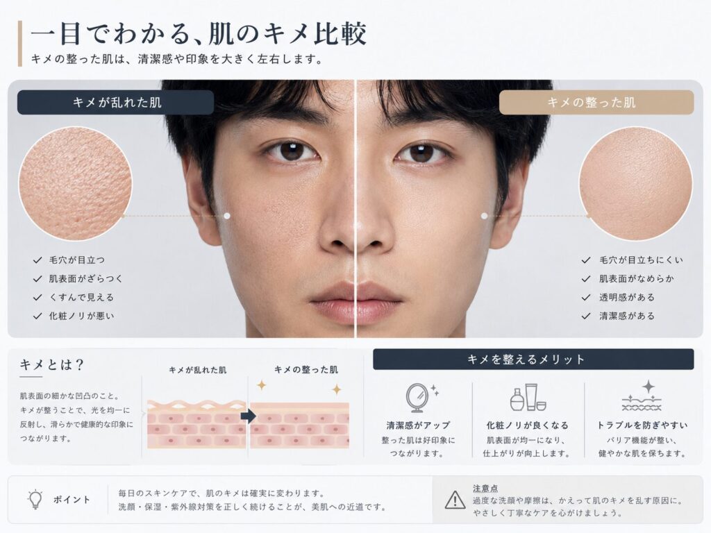 肌のキメを整える 細やかさ 男性