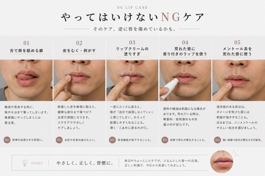 やってはいけない唇のNGケア