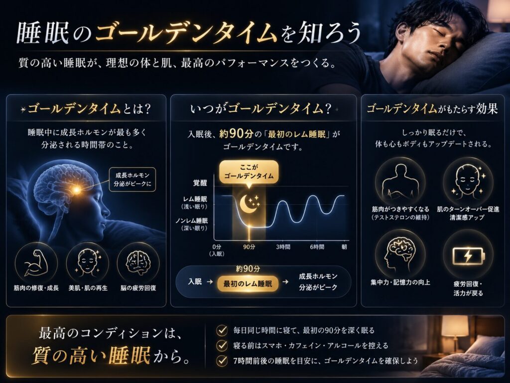 テストステロンと睡眠の関係 レム睡眠 ゴールデンタイム