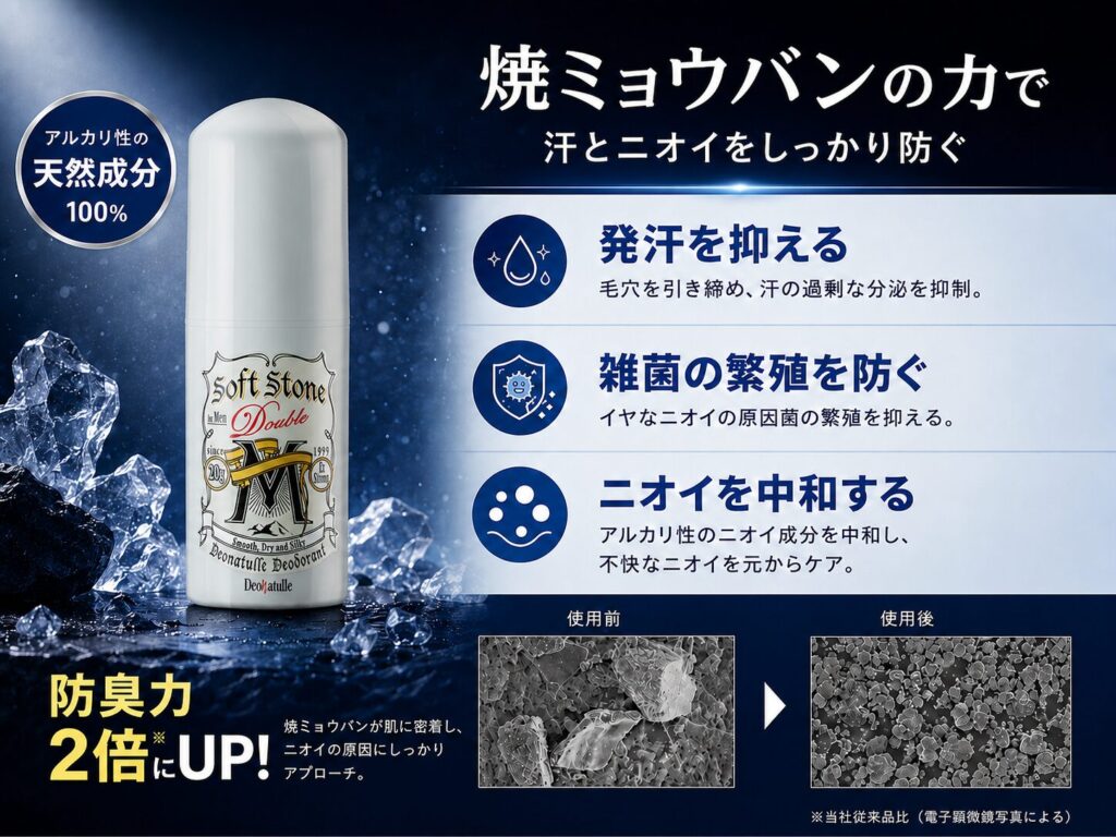 有効成分①:焼ミョウバン