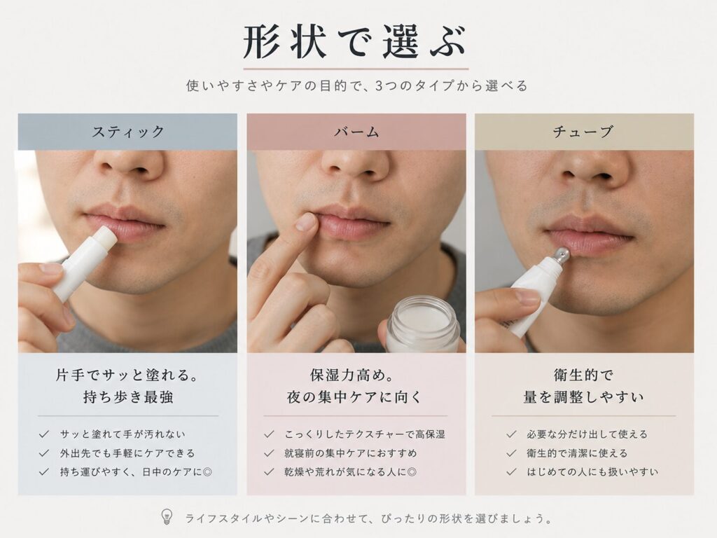 スティック・バーム・チューブ|形状別特徴