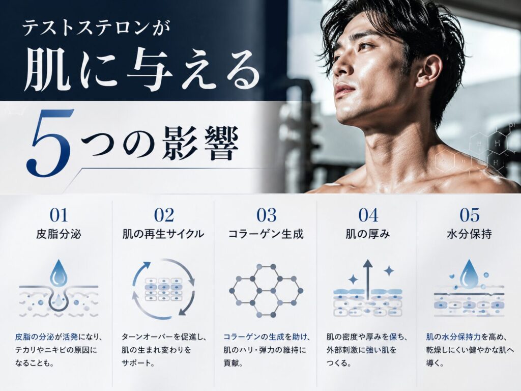 テストステロンが肌に与える5つの影響