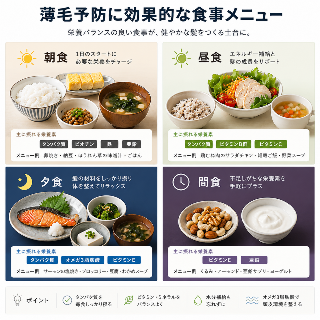 1日の食事イメージ 薄毛対策