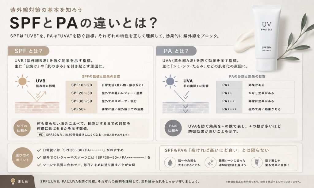 SPF PA 意味 紫外線対策