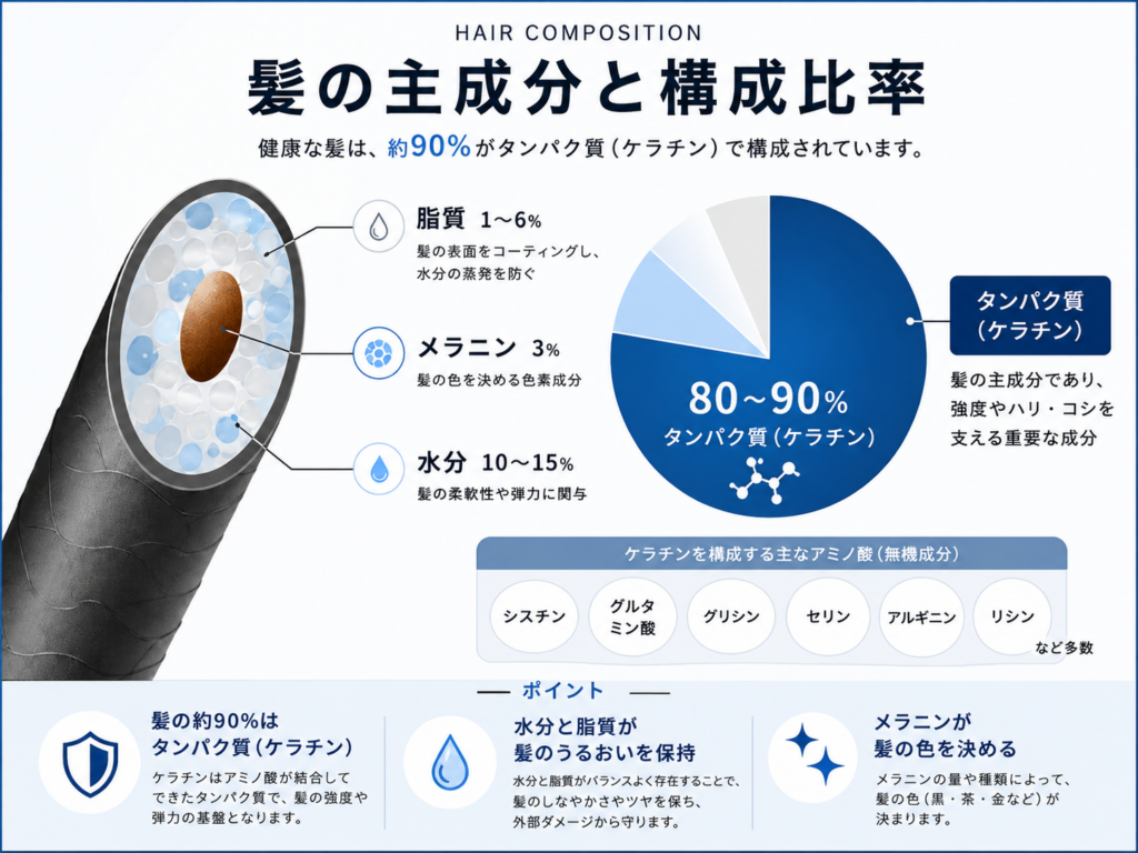髪の毛の主成分 図解