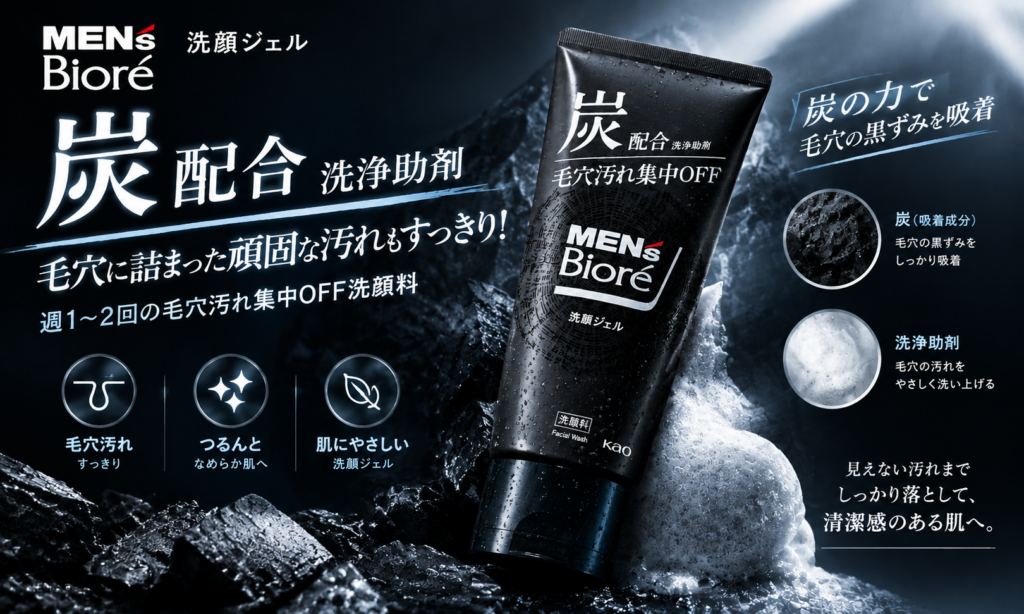 メンズビオレ 炭洗顔料 ジェルタイプ（花王