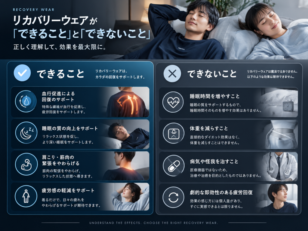 リカバリーウェアが「できること」と「できないこと」