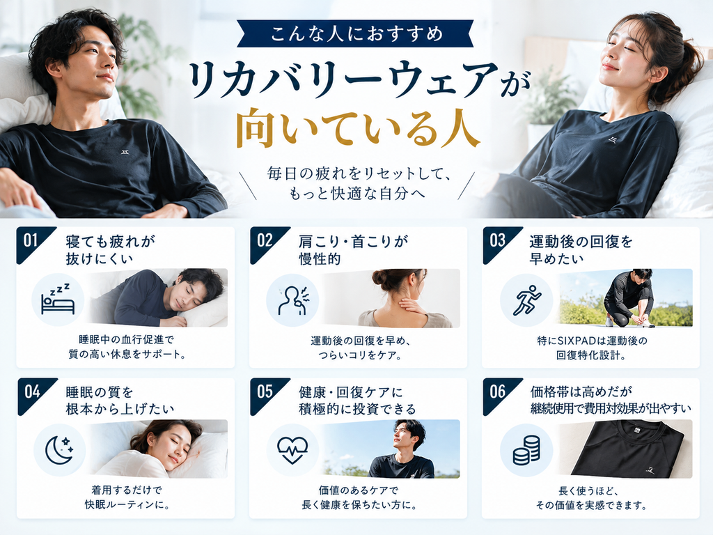 向いている人 リカバリーウェア