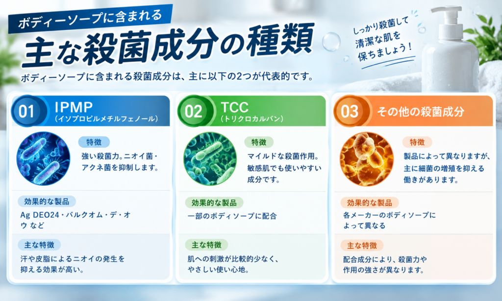 ポイント②：殺菌成分の種類